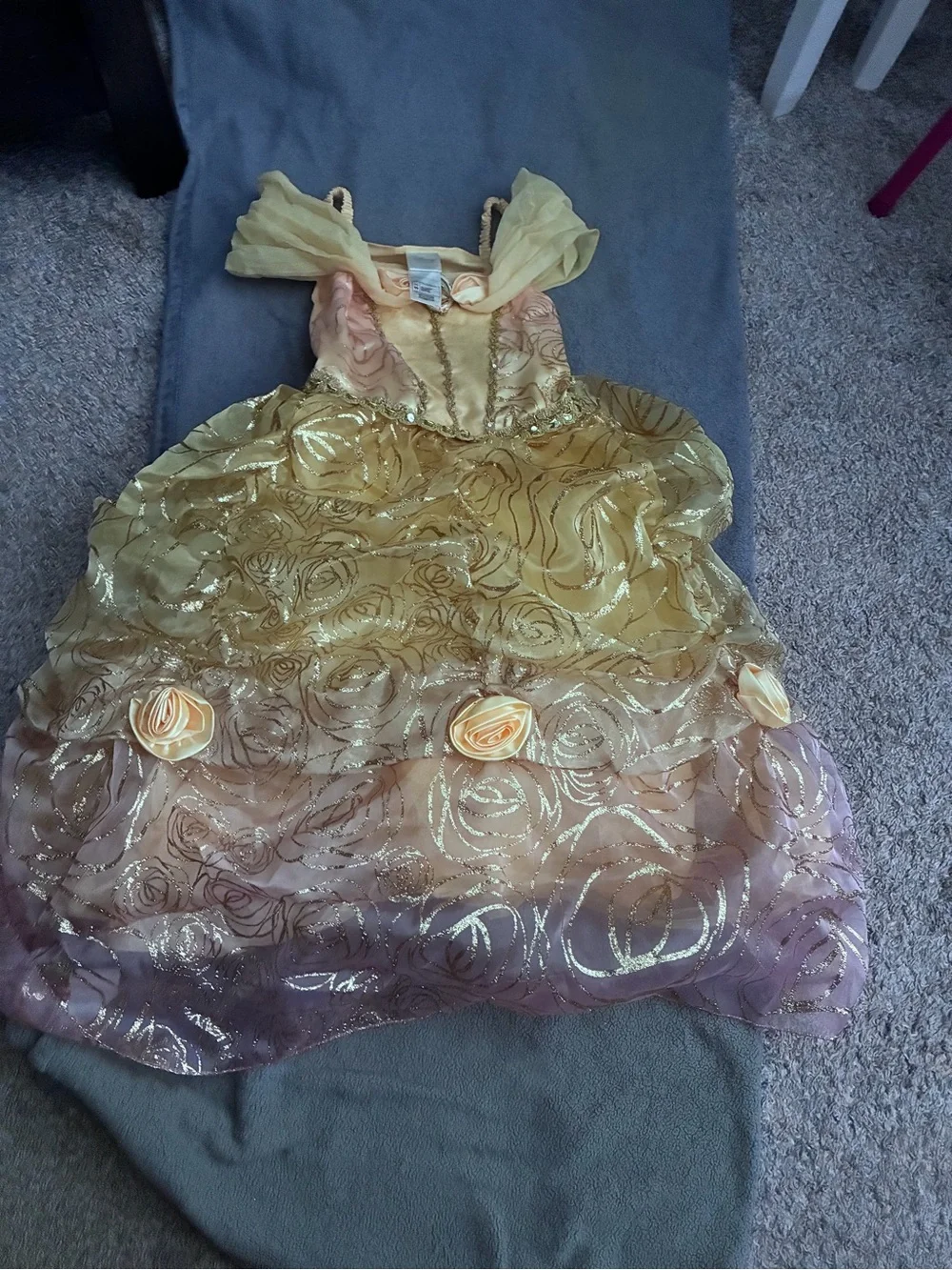 Disney Girls Gold and Peach Princess Dress Costume